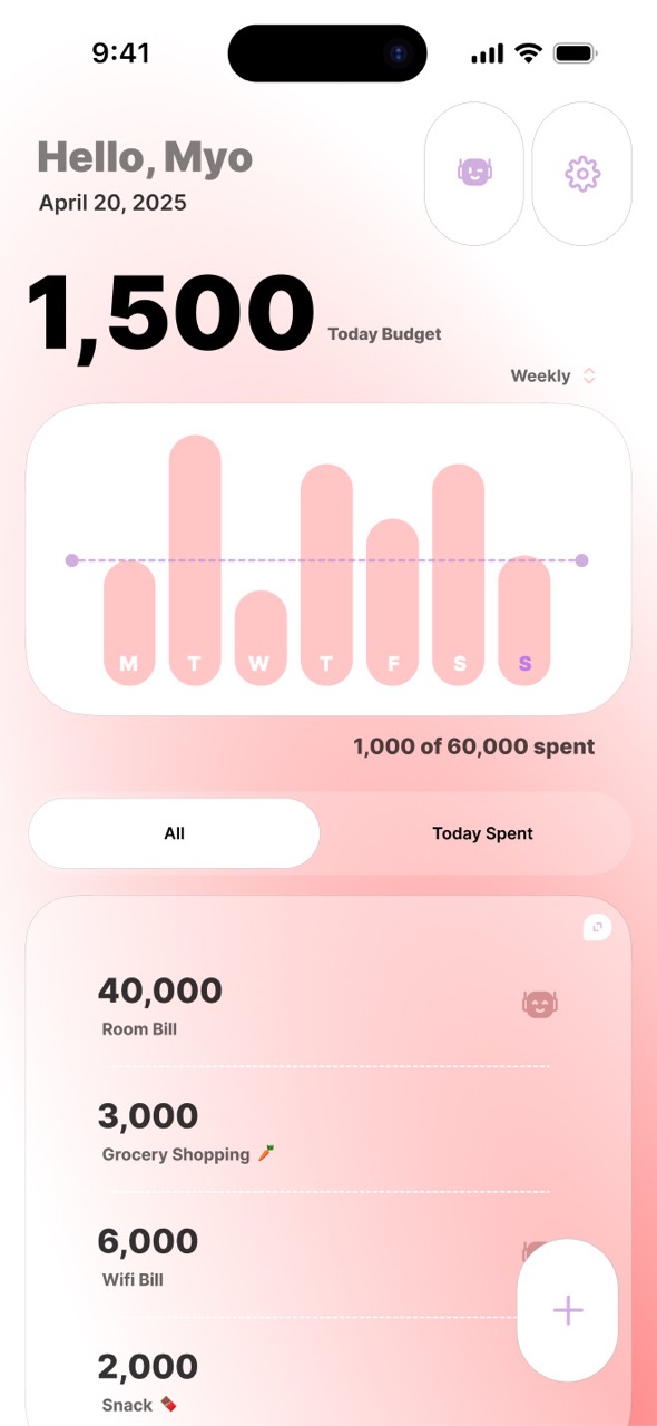 Bloomly app interface