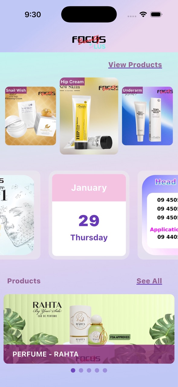 Focus Beauty Plus app interface